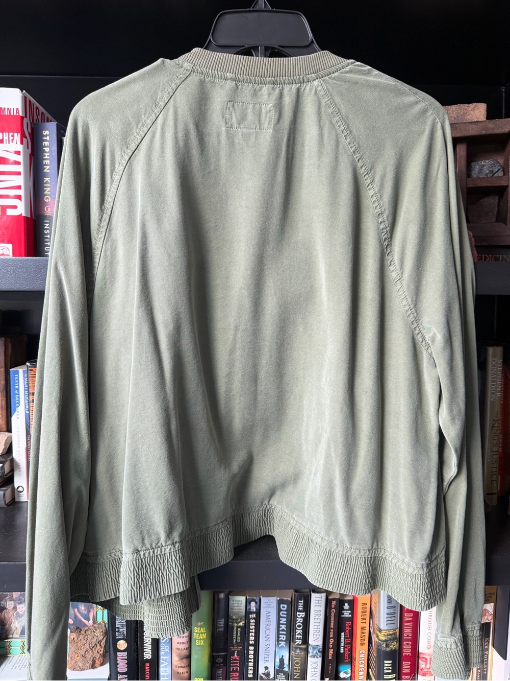 American Eagle Outfitters Olive Green Lightweight Bomber Jacket - Picture 2 of 3